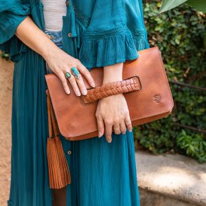 Stella Clutch in Cognac