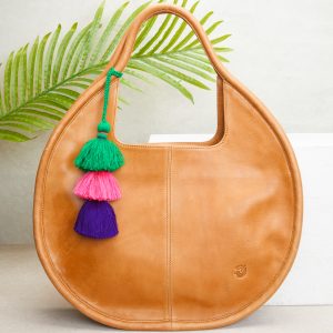 Carmen Round Leather Tote